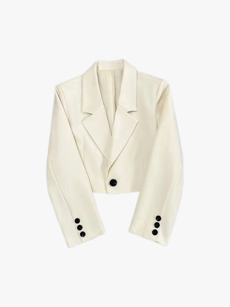 CROPPED SINGLE BUTTON BLAZER - SOMIHAE