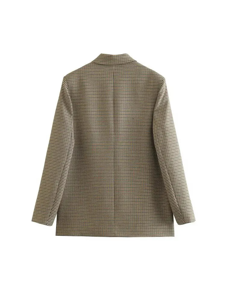DOUBLE BREASTED HOUNDSTOOTH BLAZER - SOMIHAE
