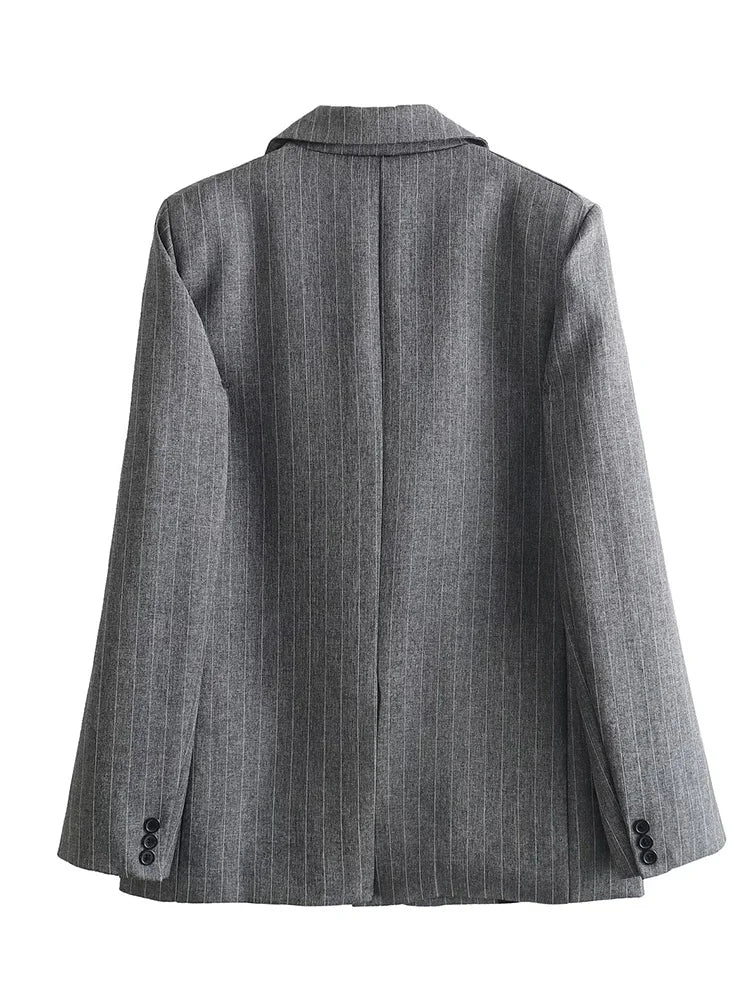STRIPED SINGLE BREASTED BLAZER - SOMIHAE