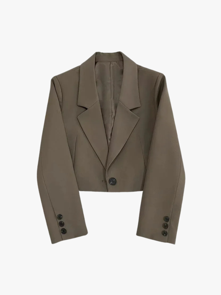 CROPPED SINGLE BUTTON BLAZER - SOMIHAE