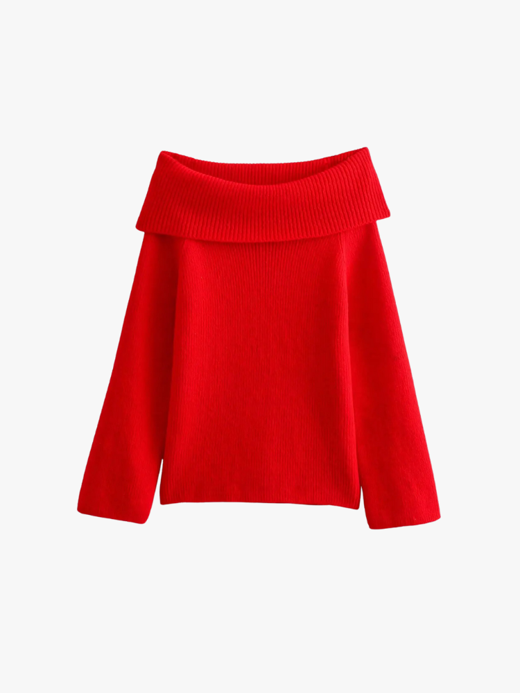 STRAPLESS OFF SHOULDER SWEATER - SOMIHAE
