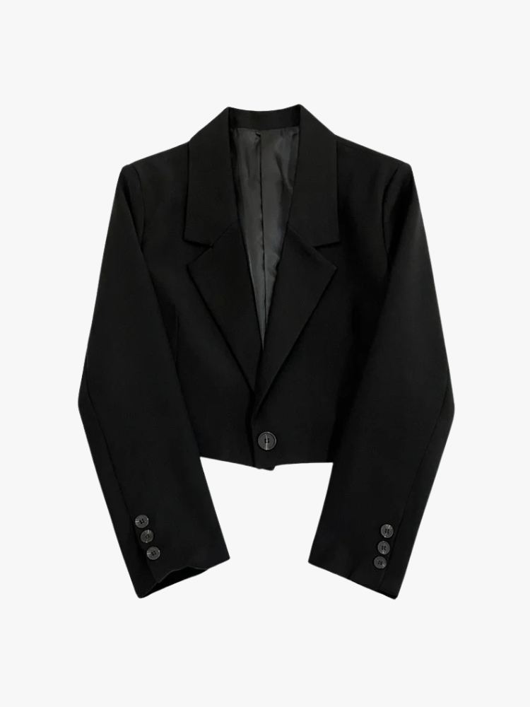 CROPPED SINGLE BUTTON BLAZER - SOMIHAE