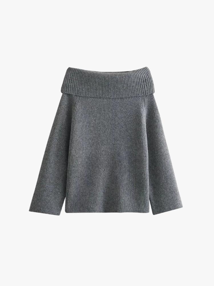 STRAPLESS OFF SHOULDER SWEATER - SOMIHAE