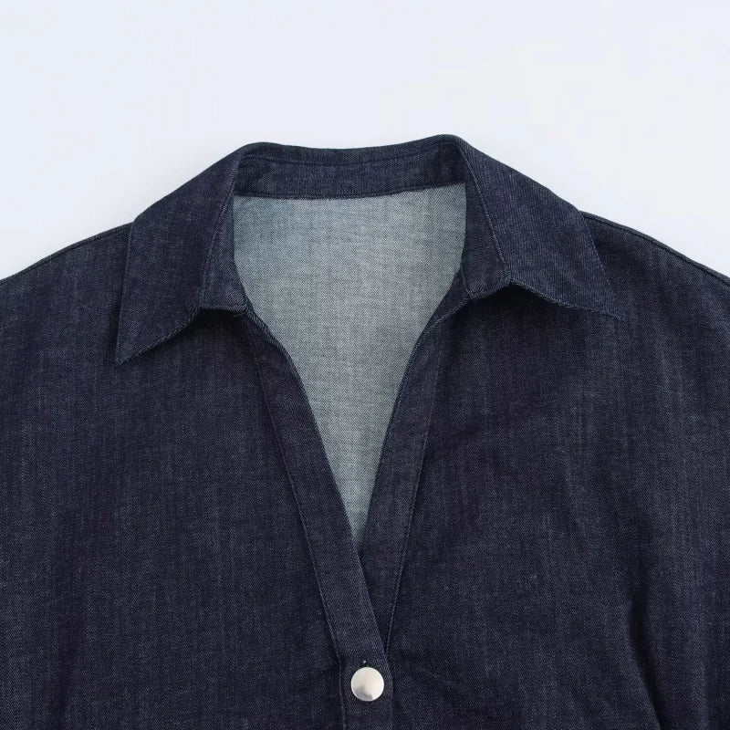 MIDI DENIM DRESS - SOMIHAE