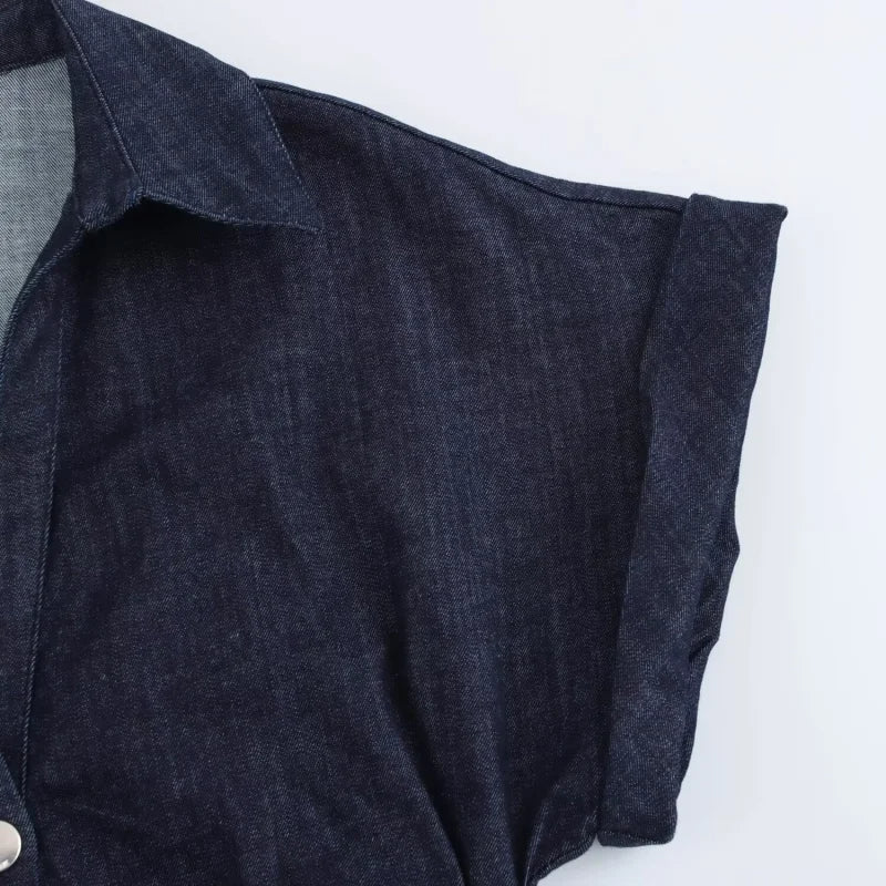 MIDI DENIM DRESS - SOMIHAE