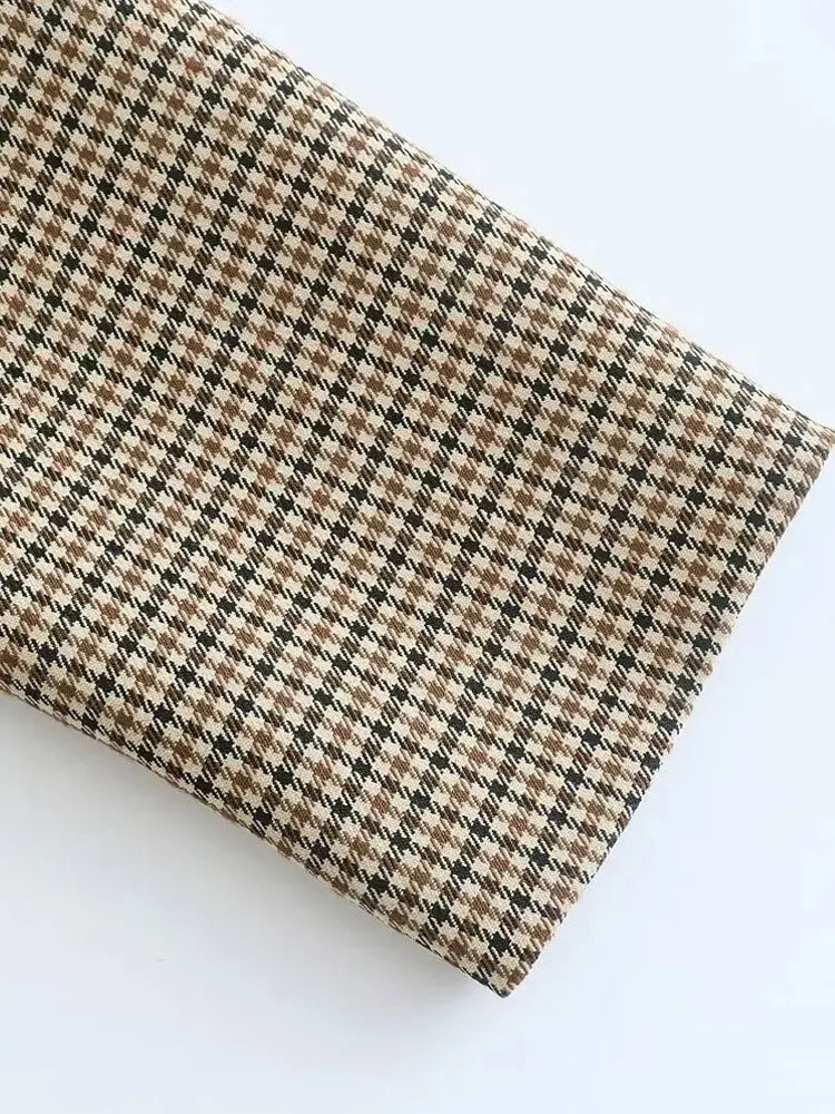 DOUBLE BREASTED HOUNDSTOOTH BLAZER - SOMIHAE