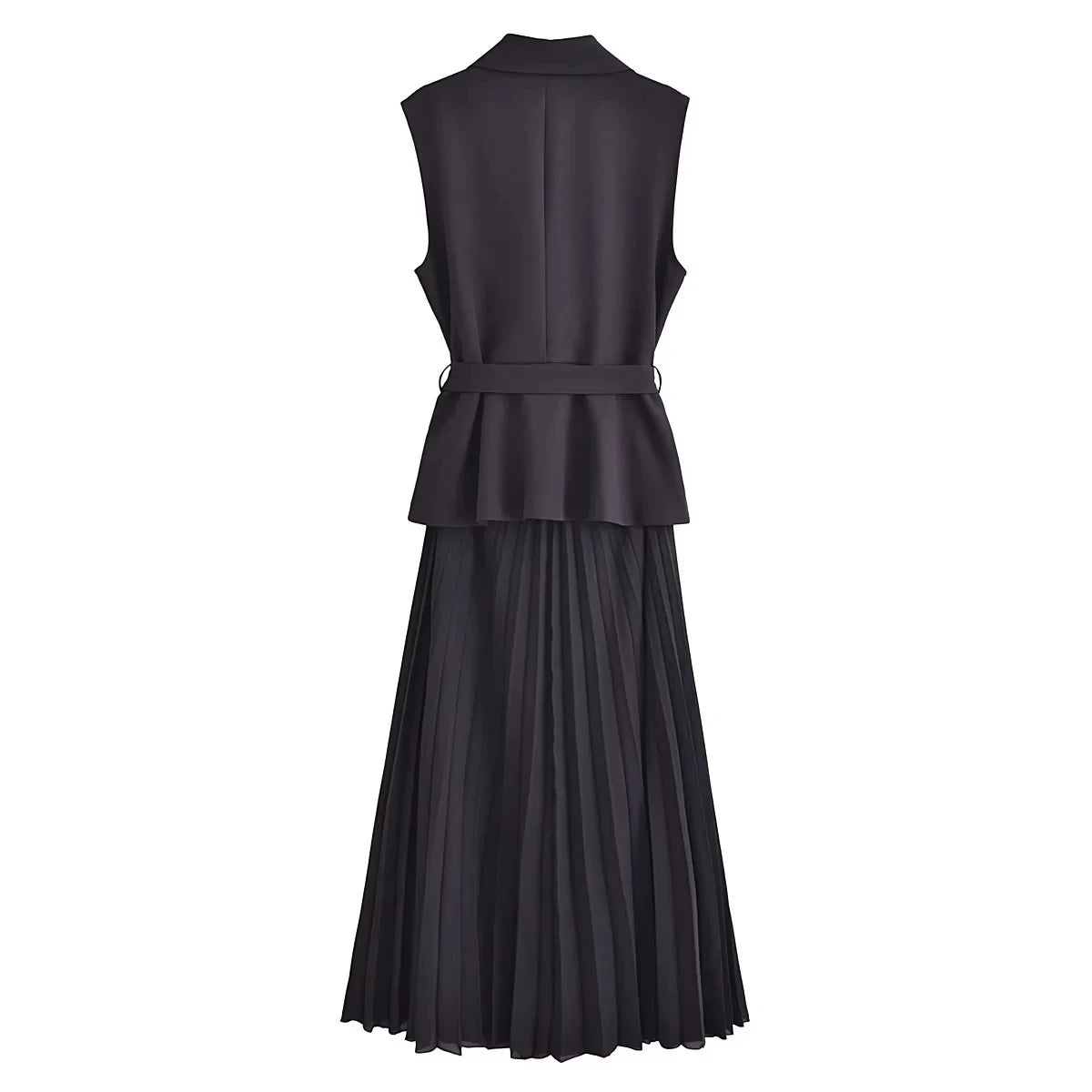 PLEATED VEST LONG DRESS - SOMIHAE