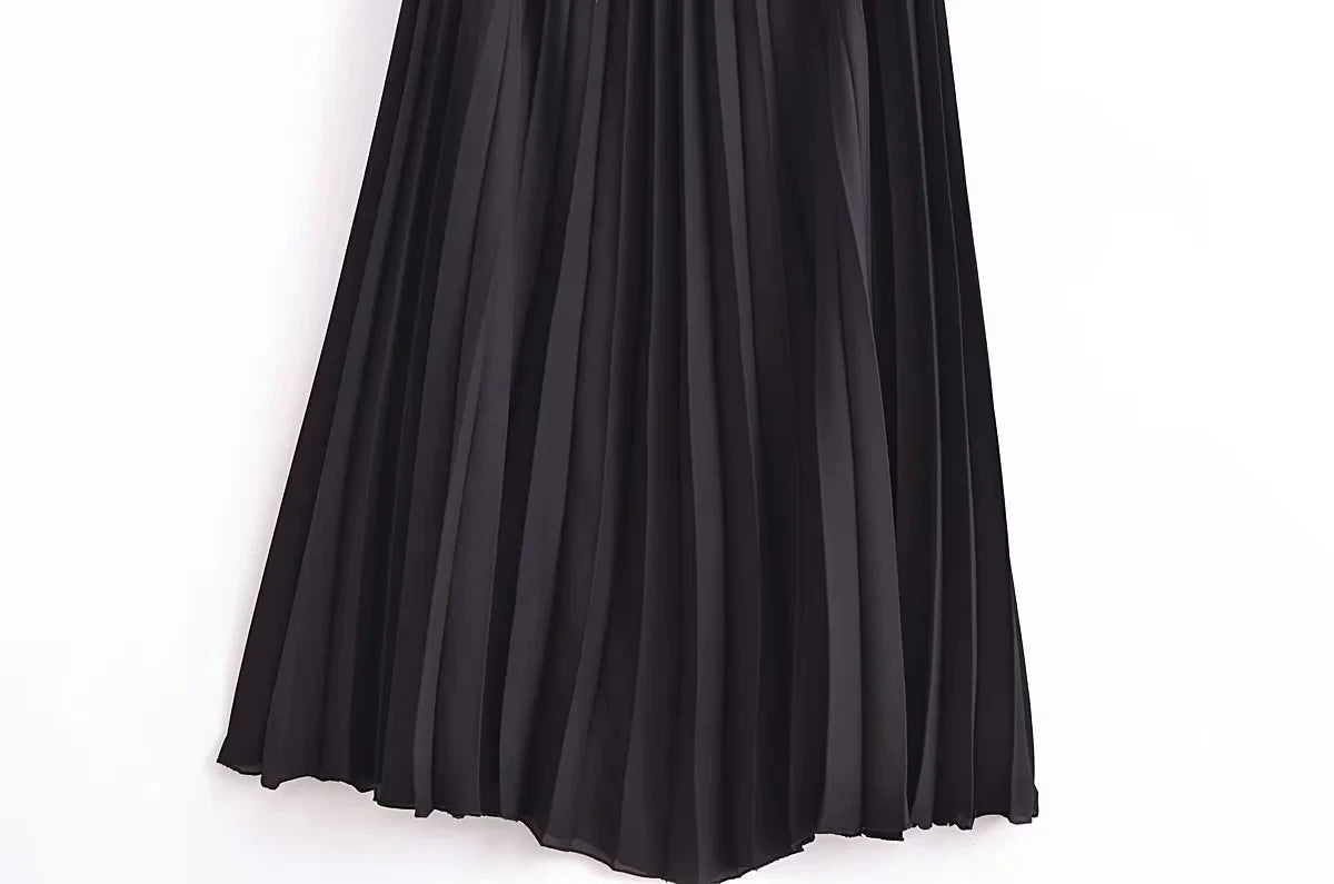 PLEATED VEST LONG DRESS - SOMIHAE