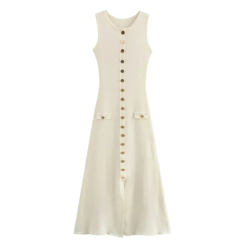 KNIT RIBBED MAXI DRESS - SOMIHAE