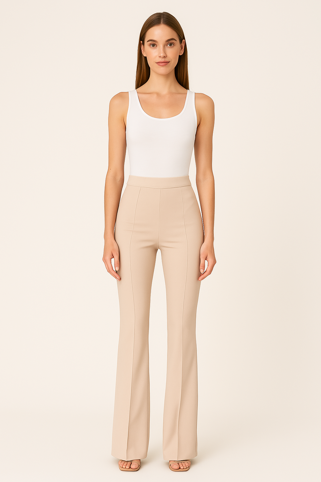 HIGH-WAISTED FLARED TROUSERS - SOMIHAE