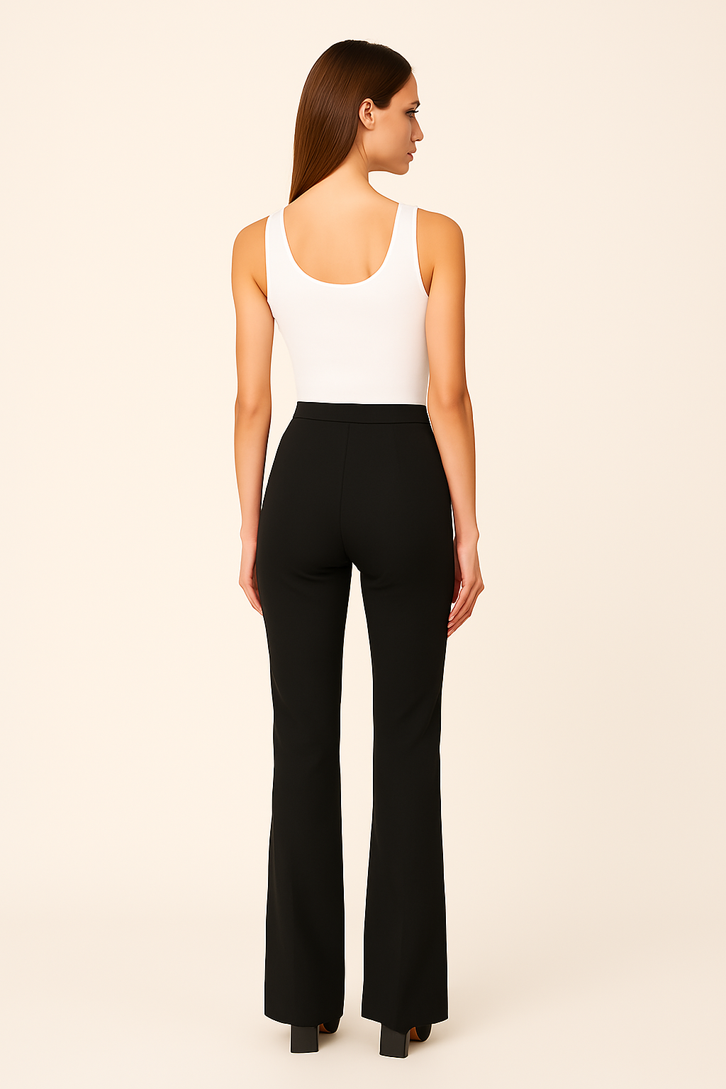 HIGH-WAISTED FLARED TROUSERS - SOMIHAE
