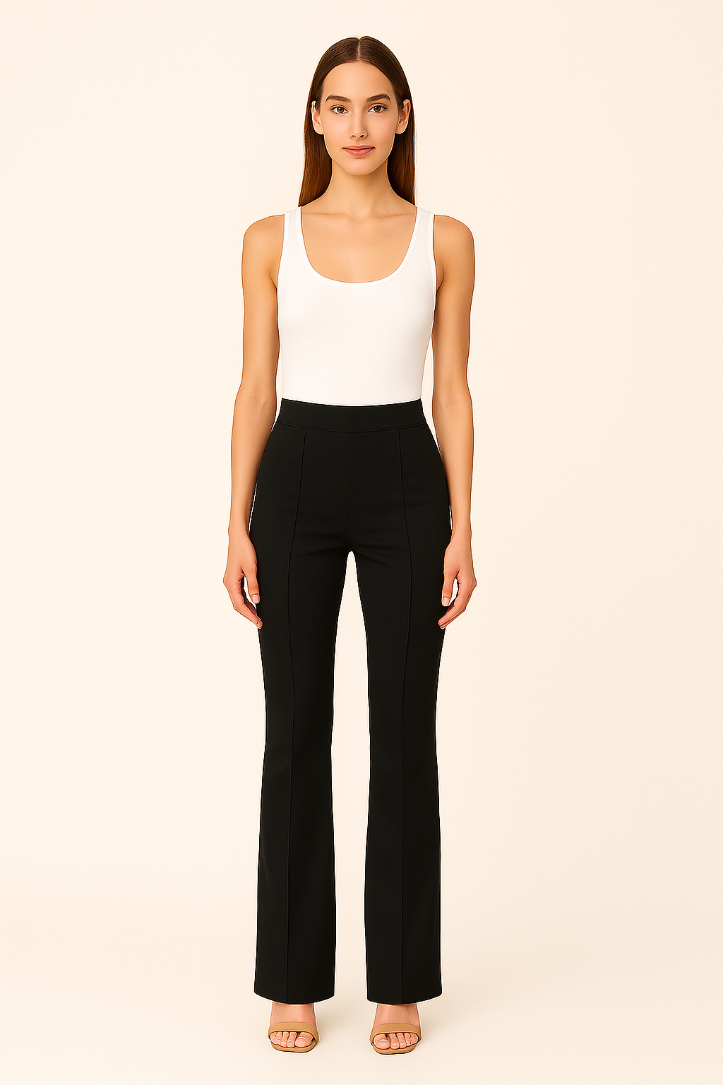HIGH-WAISTED FLARED TROUSERS - SOMIHAE