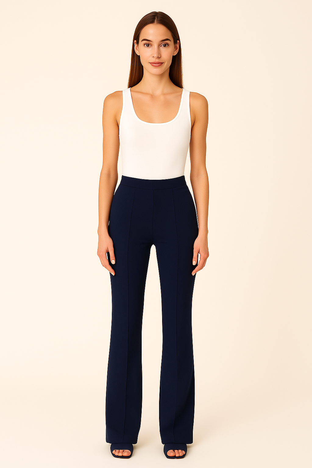 HIGH-WAISTED FLARED TROUSERS - SOMIHAE