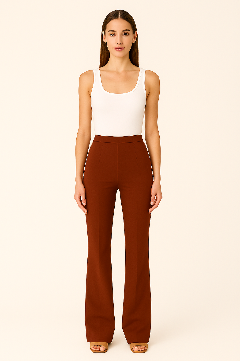 HIGH-WAISTED FLARED TROUSERS - SOMIHAE