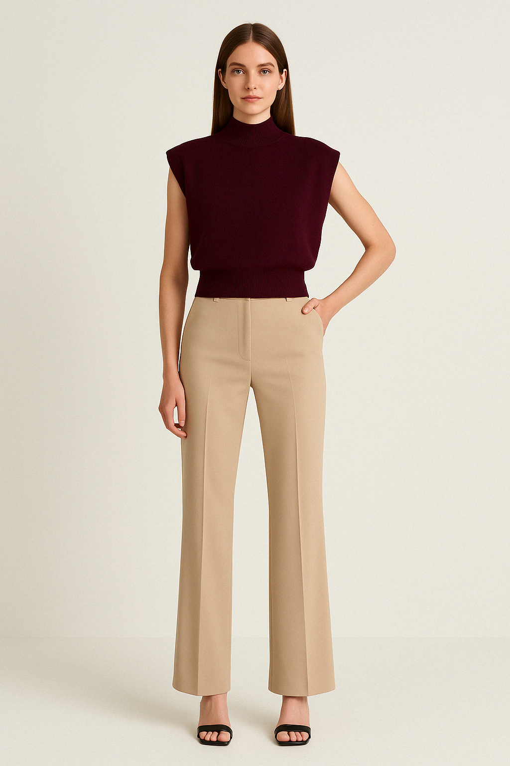 STAND-UP COLLAR KNITTED SWEATER - SOMIHAE