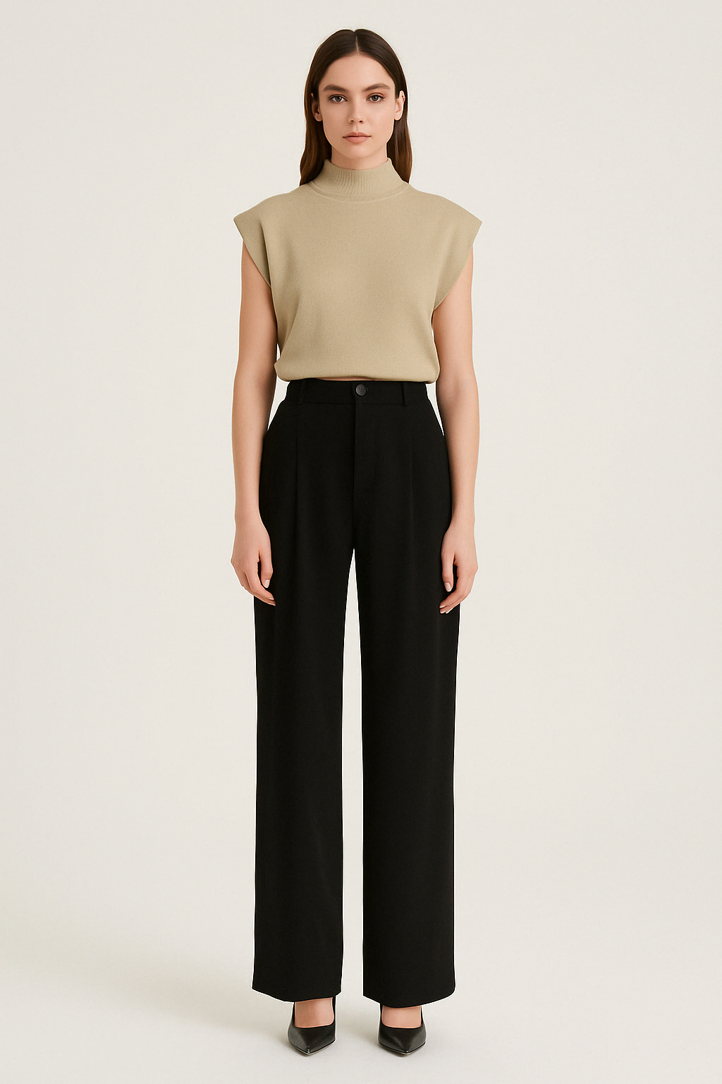 STAND-UP COLLAR KNITTED SWEATER - SOMIHAE