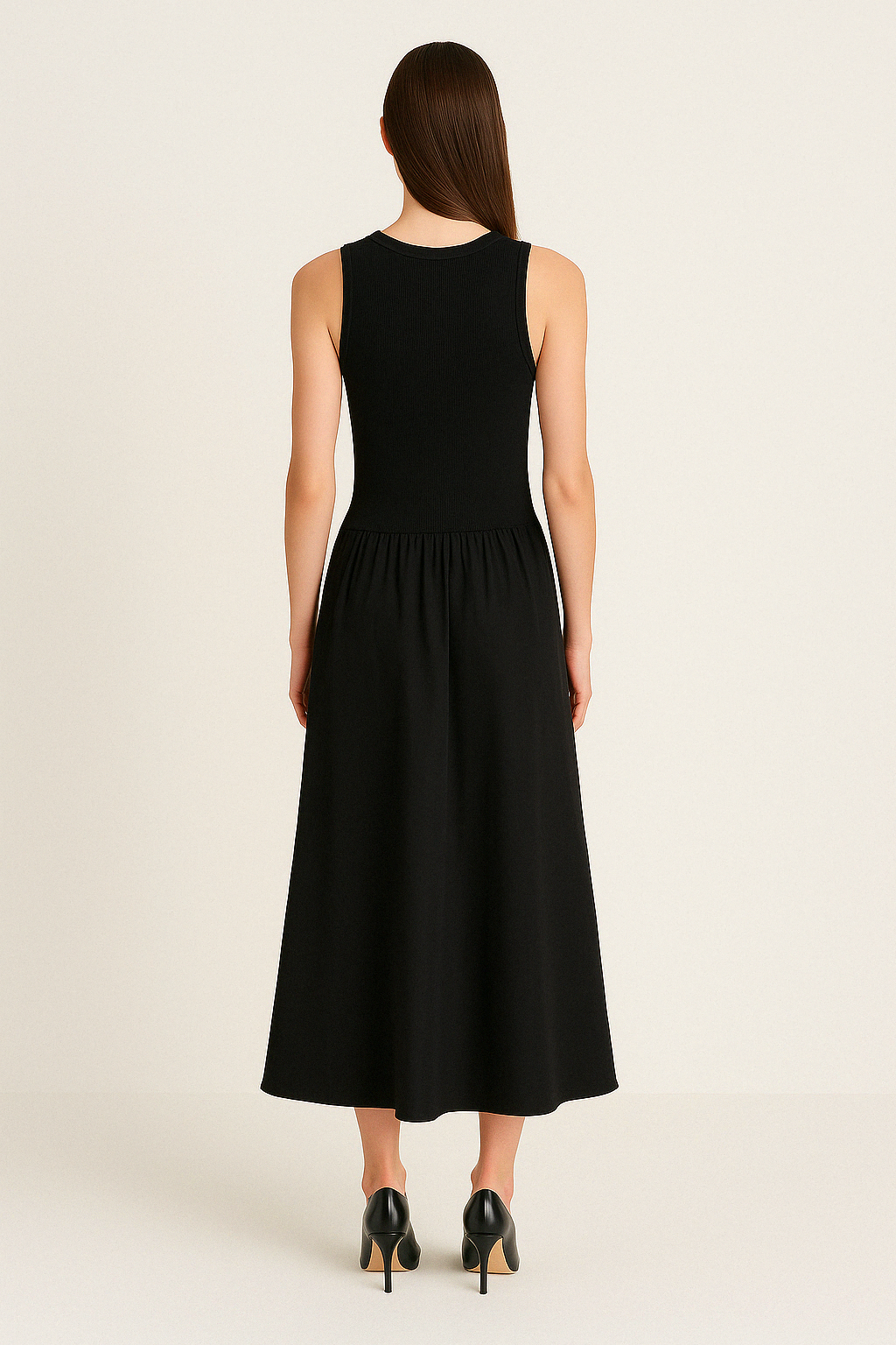 CHIC CREW NECK LONG DRESS - SOMIHAE
