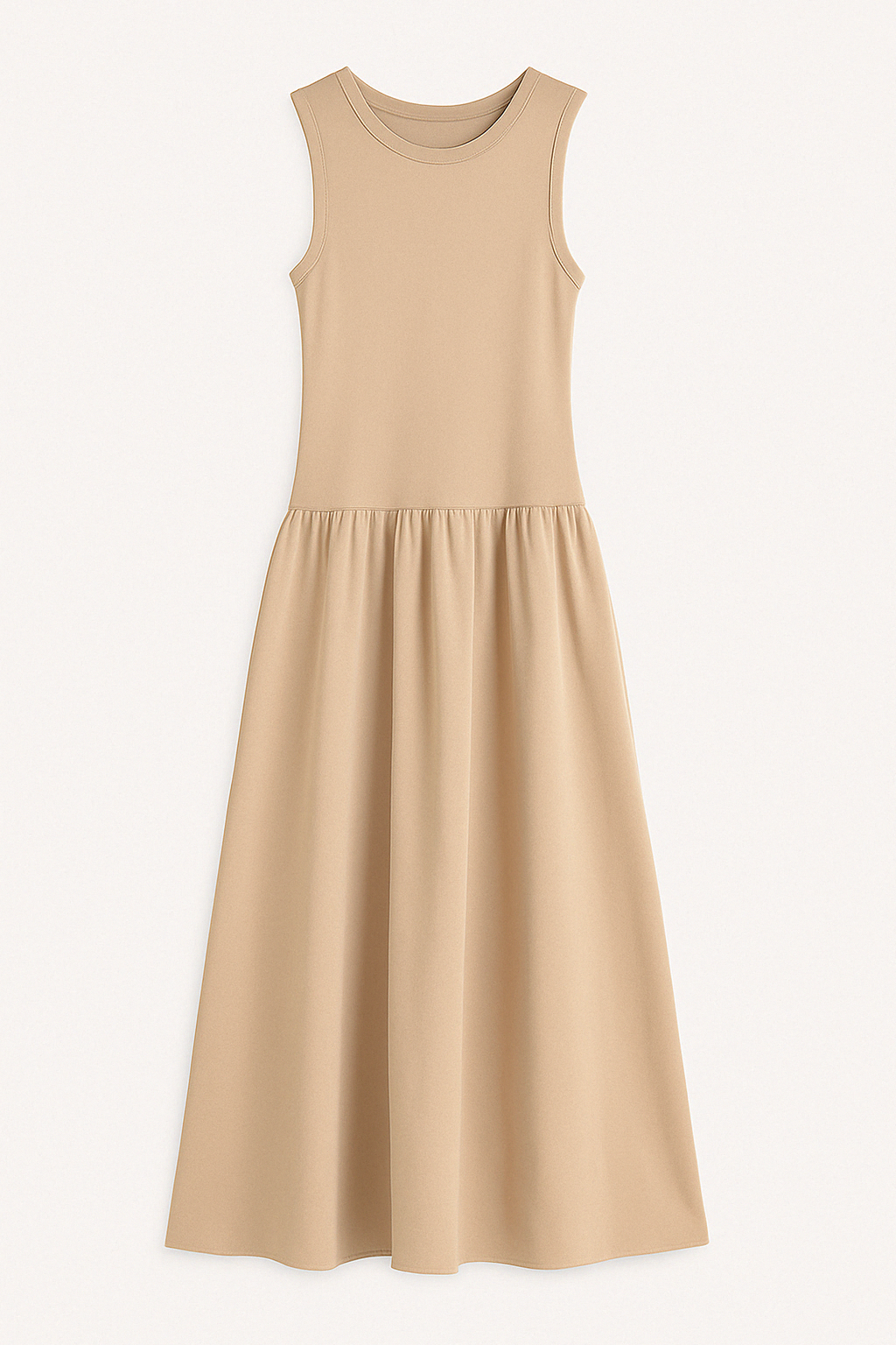 CHIC CREW NECK LONG DRESS - SOMIHAE
