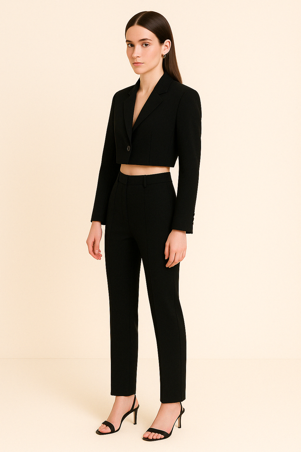 CROPPED SINGLE BUTTON BLAZER - SOMIHAE