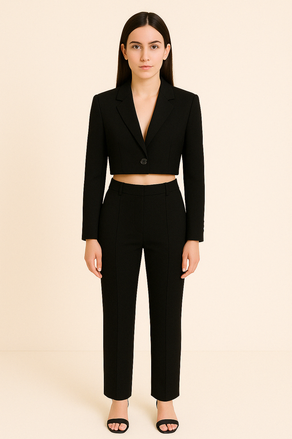 CROPPED SINGLE BUTTON BLAZER - SOMIHAE
