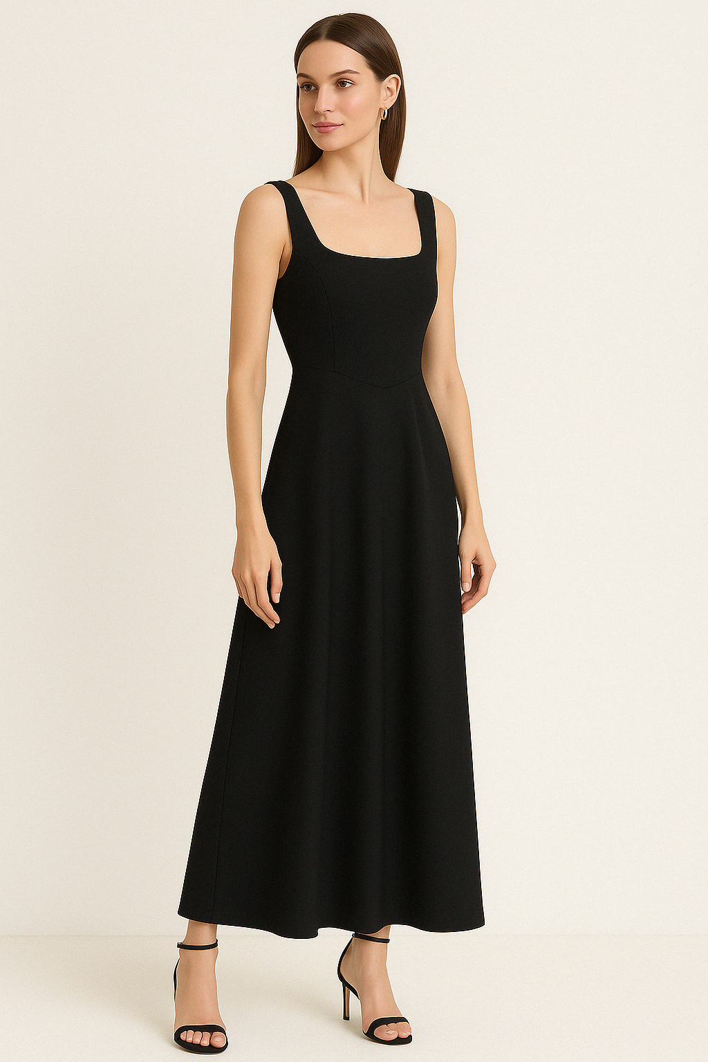 A-LINE SLEEVELESS MIDI DRESS - SOMIHAE