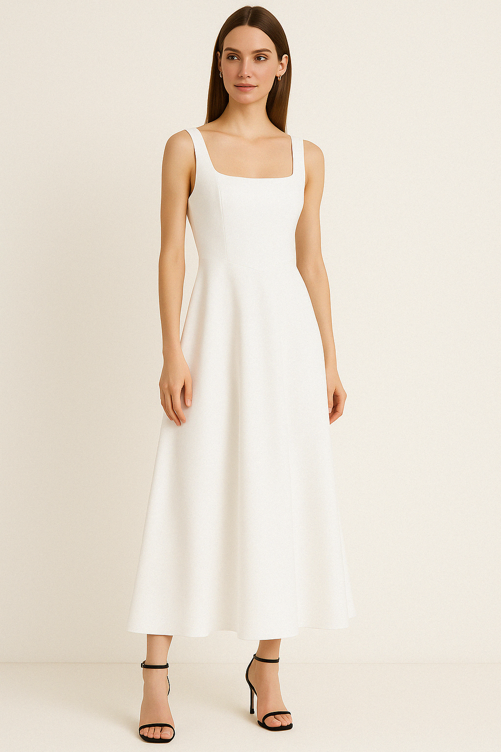 A-LINE SLEEVELESS MIDI DRESS - SOMIHAE