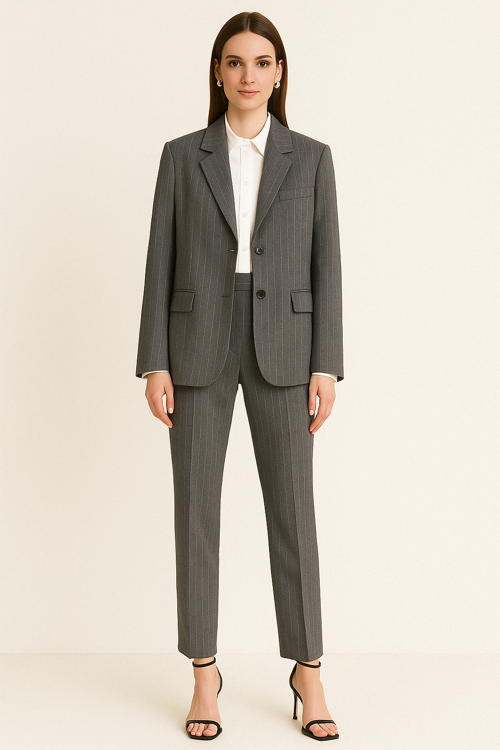 STRIPED SINGLE BREASTED BLAZER - SOMIHAE