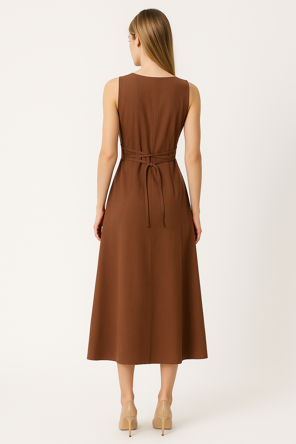 O-NECK A-LINE LONG DRESS - SOMIHAE