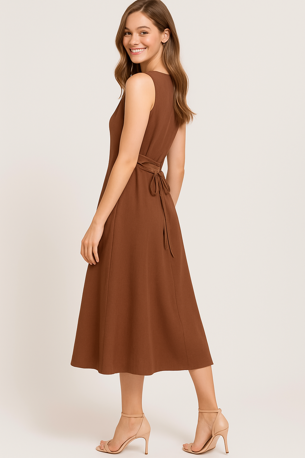O-NECK A-LINE LONG DRESS - SOMIHAE