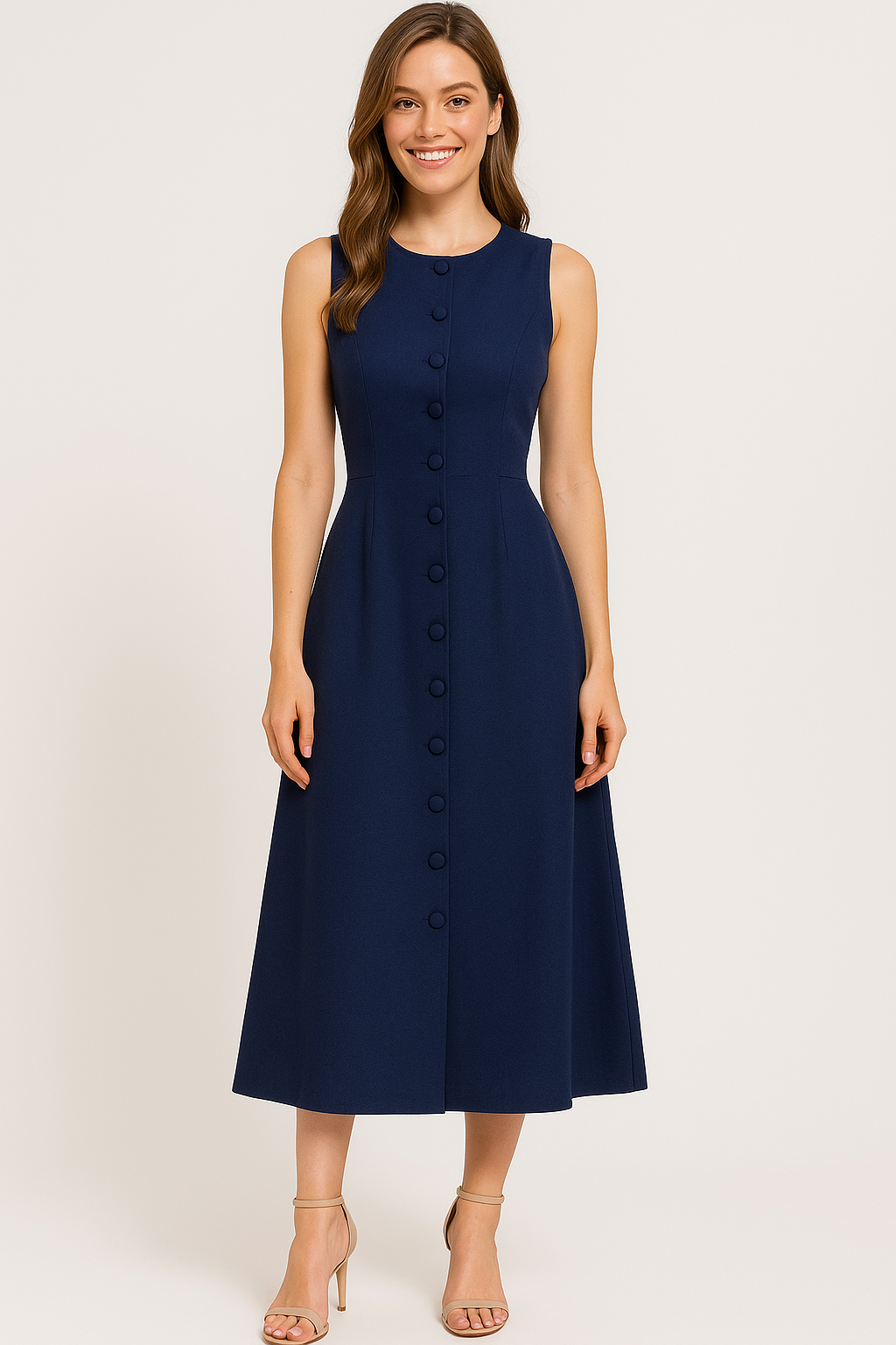 O-NECK A-LINE LONG DRESS - SOMIHAE