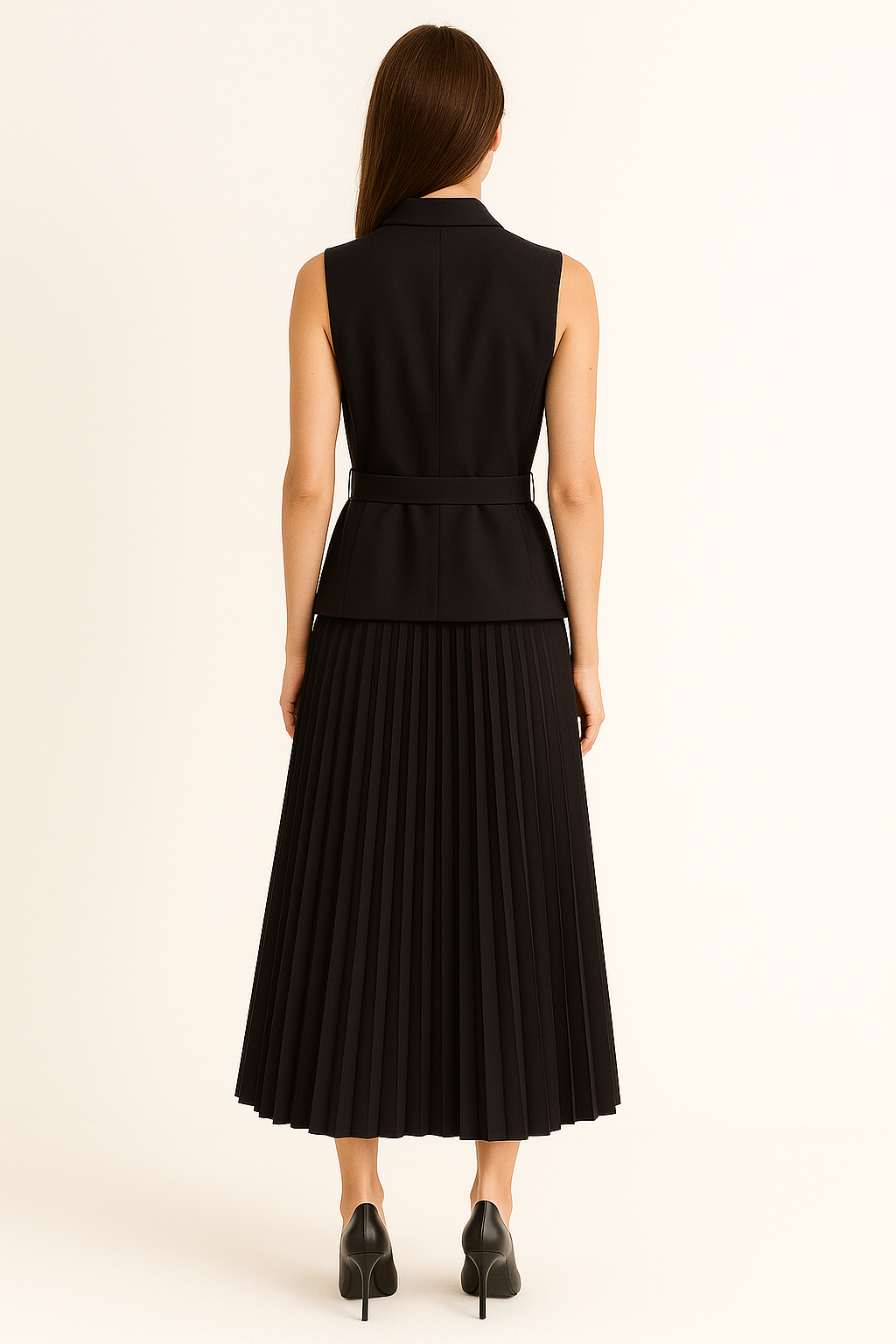 PLEATED VEST LONG DRESS - SOMIHAE