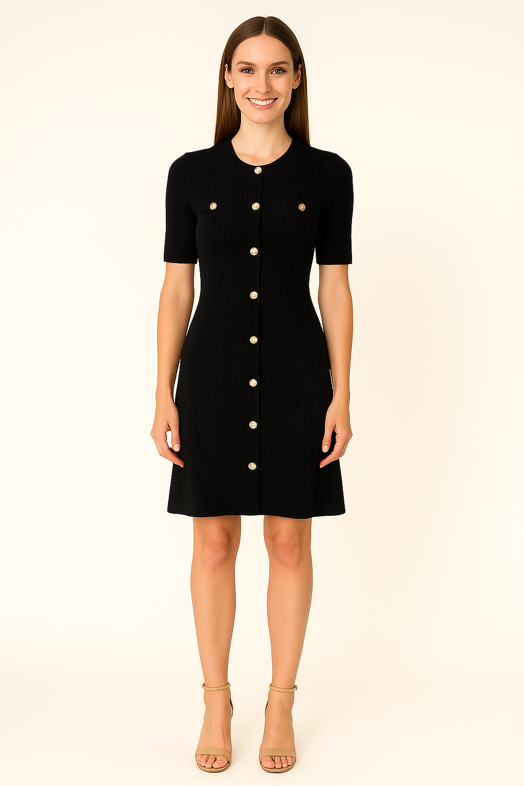 SHORT SLEEVE RIBBED MINI DRESS - SOMIHAE