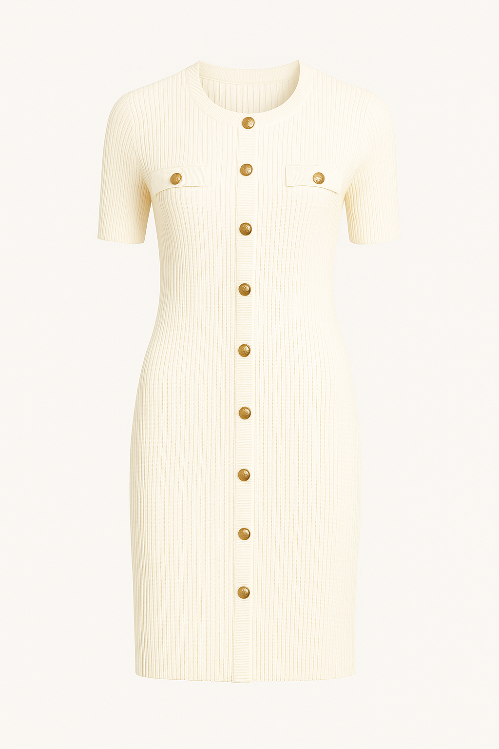 SHORT SLEEVE RIBBED MINI DRESS - SOMIHAE