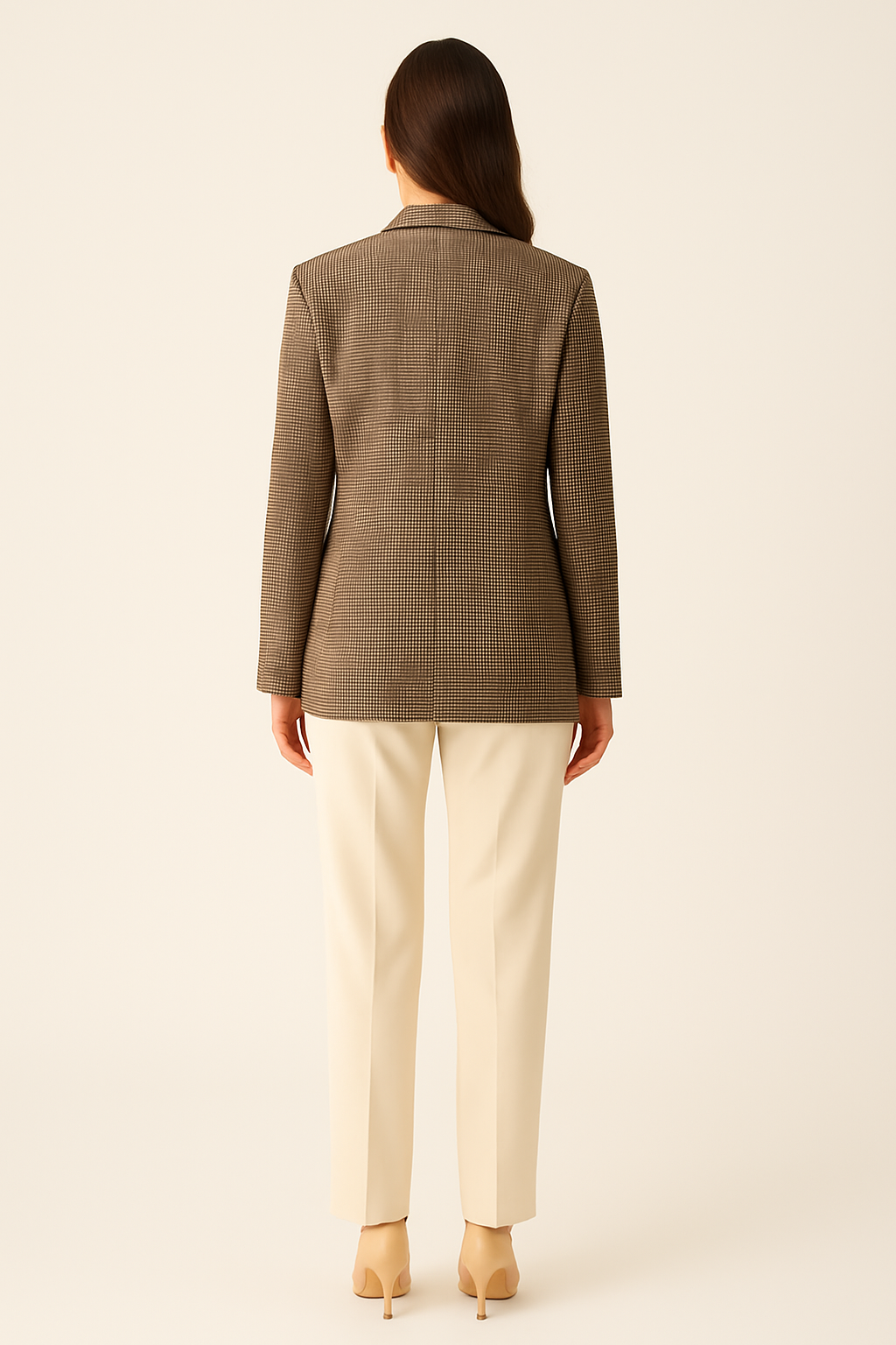 DOUBLE BREASTED HOUNDSTOOTH BLAZER - SOMIHAE