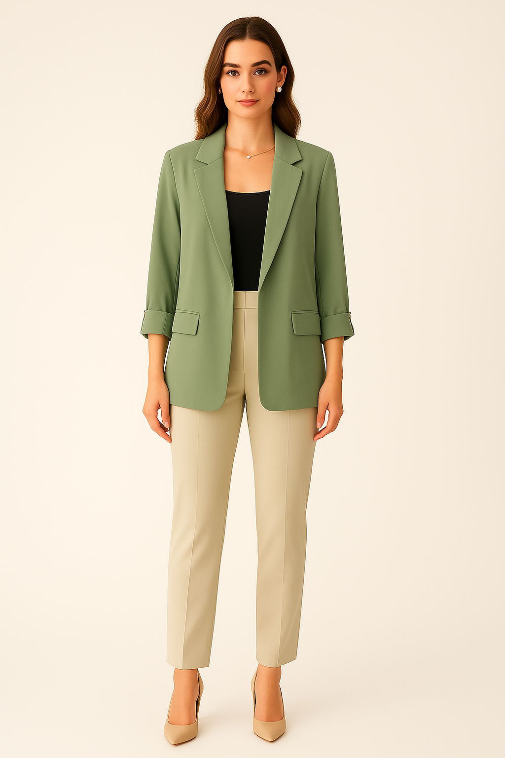 OPEN BLAZER WITH TURN-UP SLEEVES - SOMIHAE