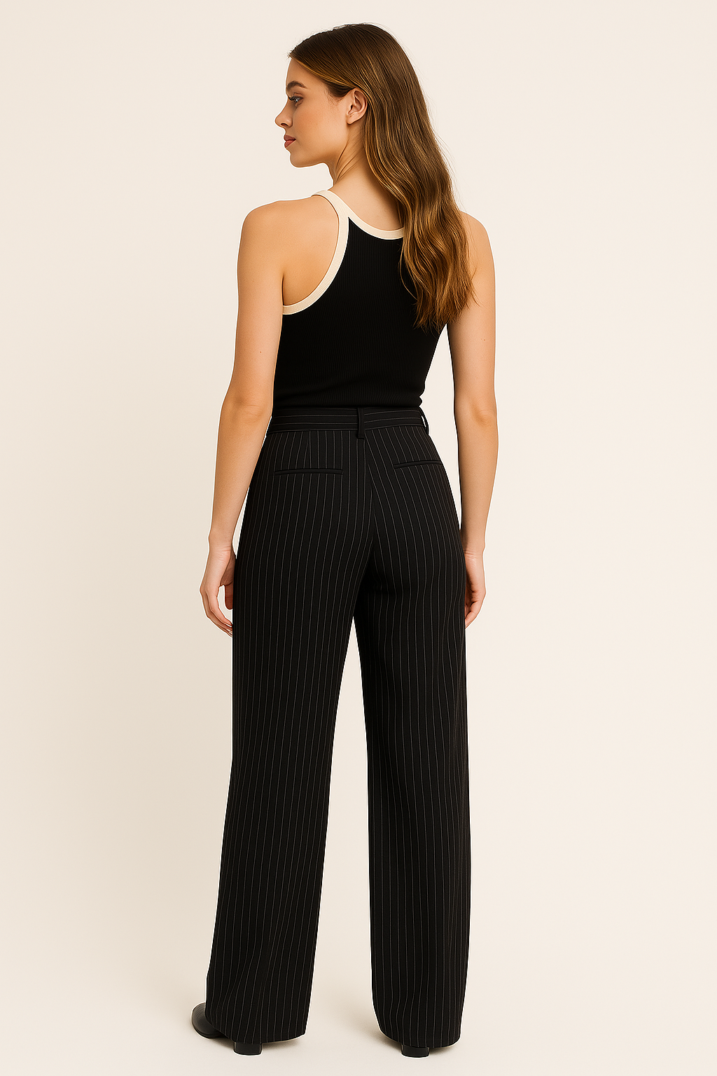 HIGH WAIST WIDE LEG SUIT PANTS - SOMIHAE