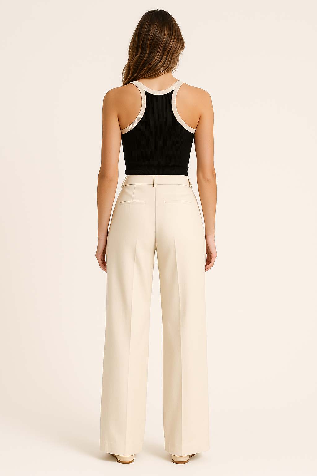 HIGH WAIST WIDE LEG SUIT PANTS - SOMIHAE