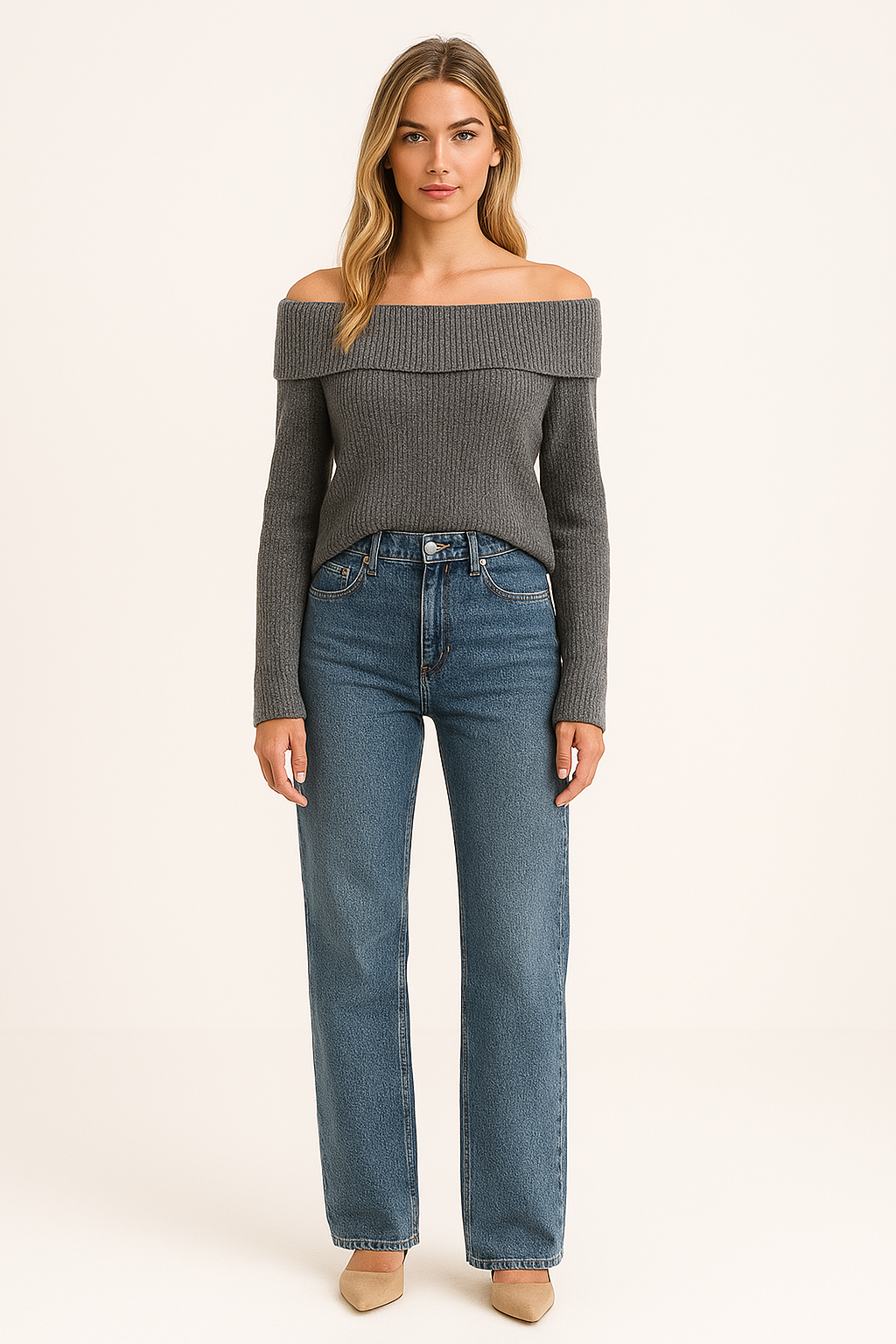 STRAPLESS OFF SHOULDER SWEATER - SOMIHAE