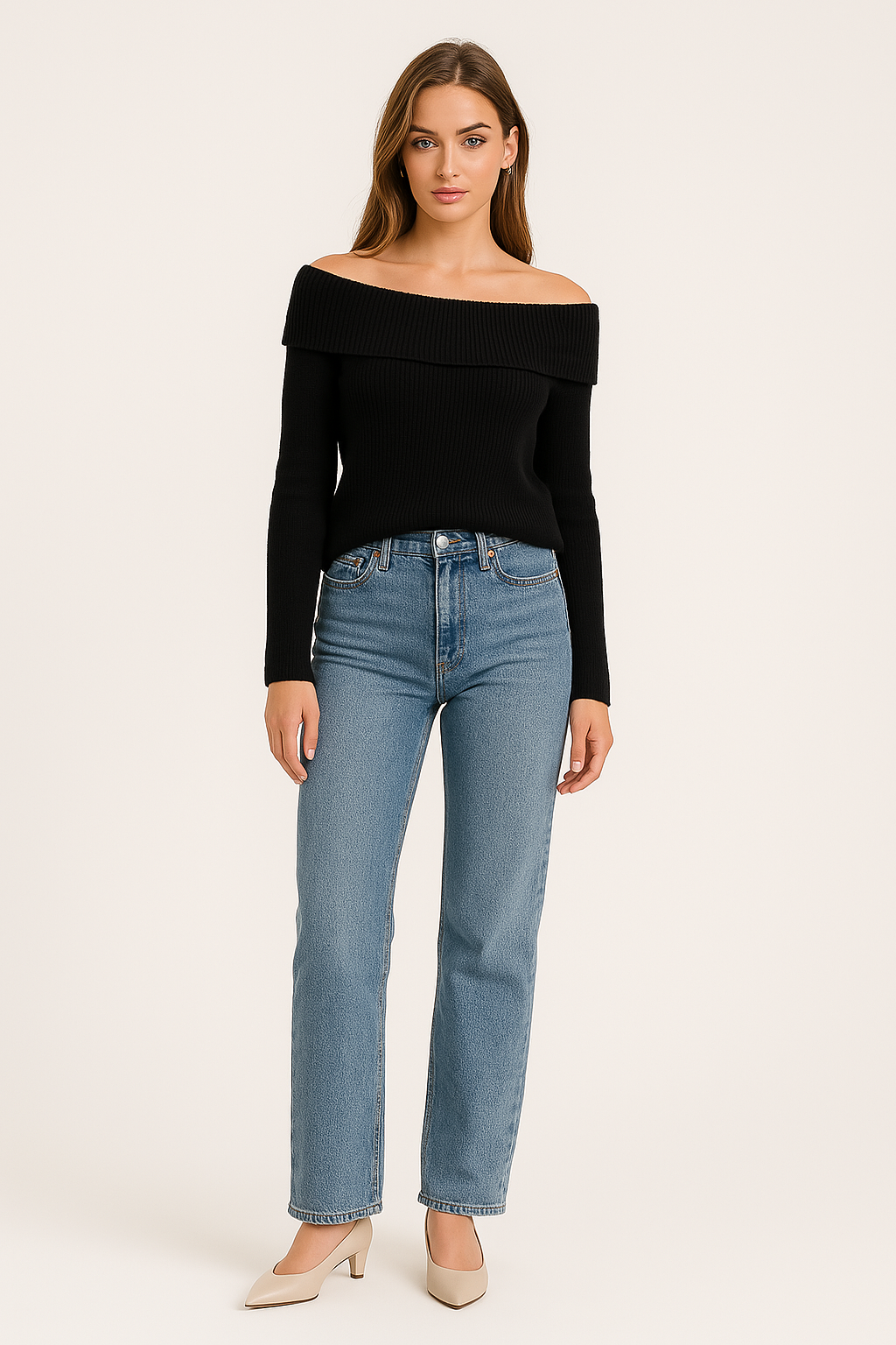 STRAPLESS OFF SHOULDER SWEATER - SOMIHAE