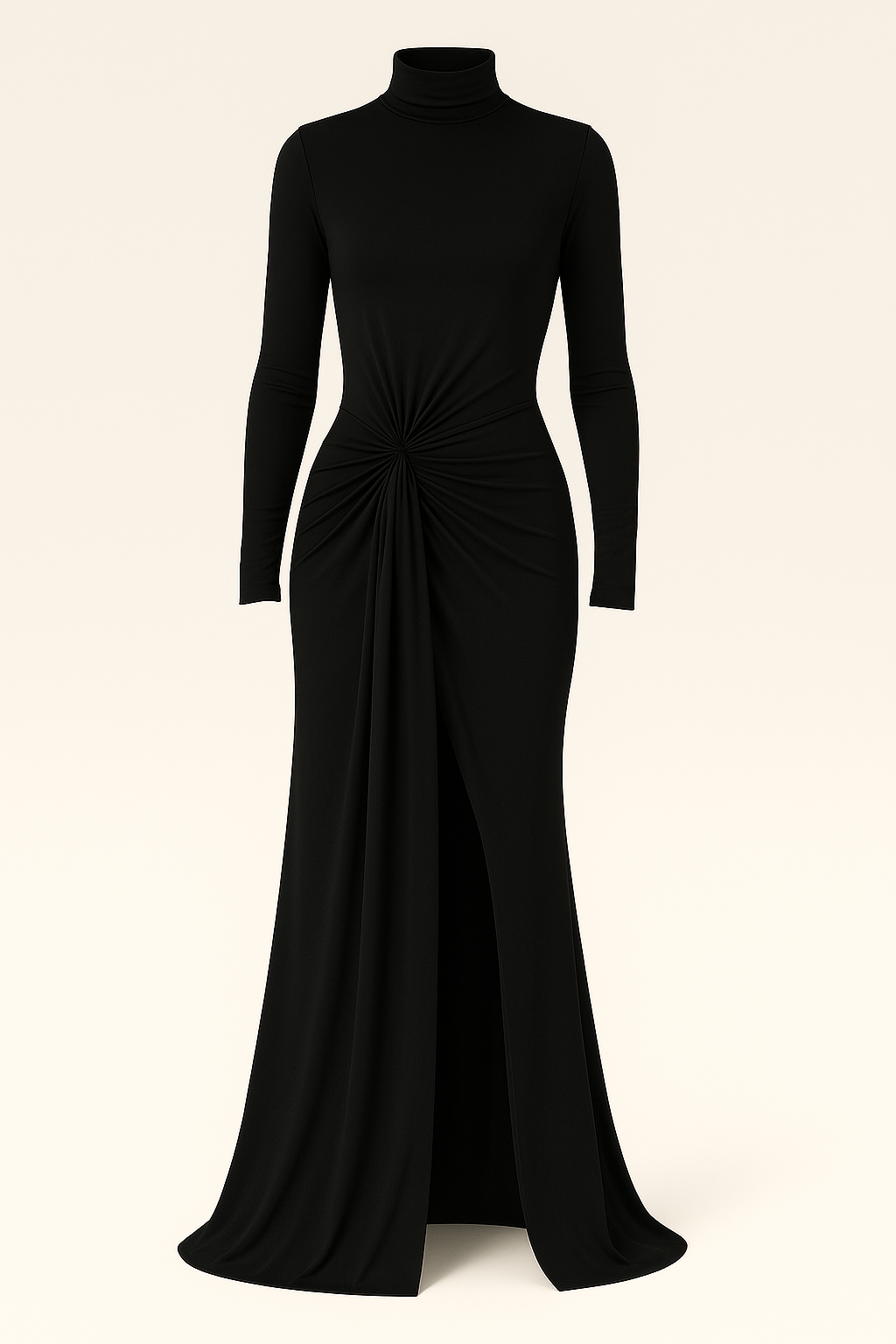 TURTLENECK THIGH SPLIT MAXI DRESS - SOMIHAE