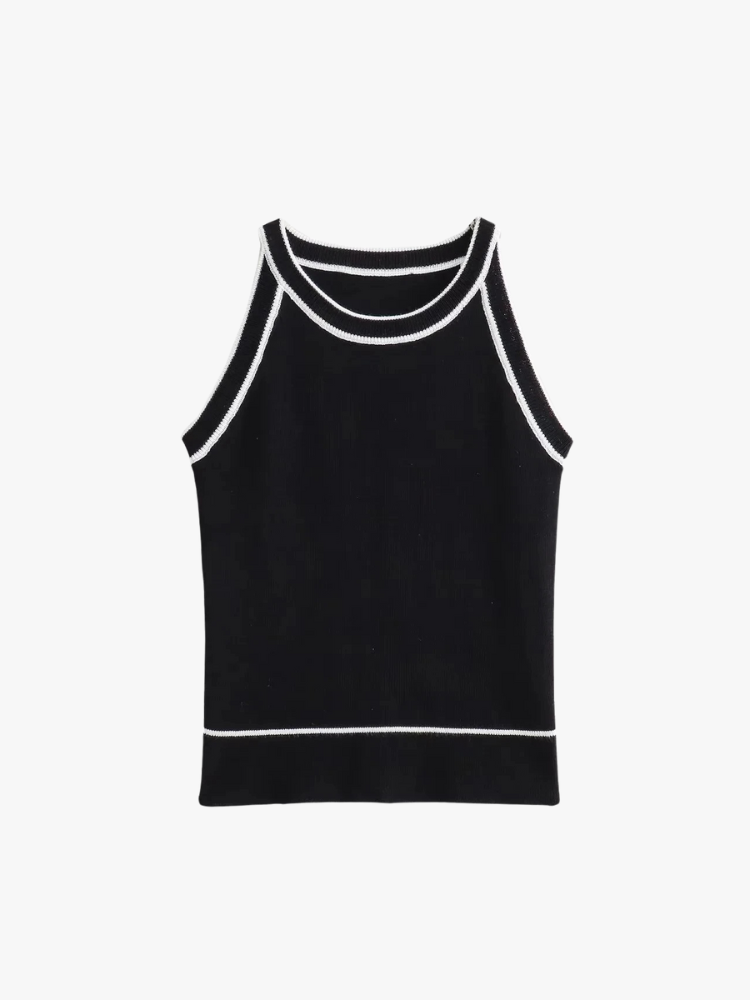 SLEEVELESS KNITTED TANK TOP - SOMIHAE