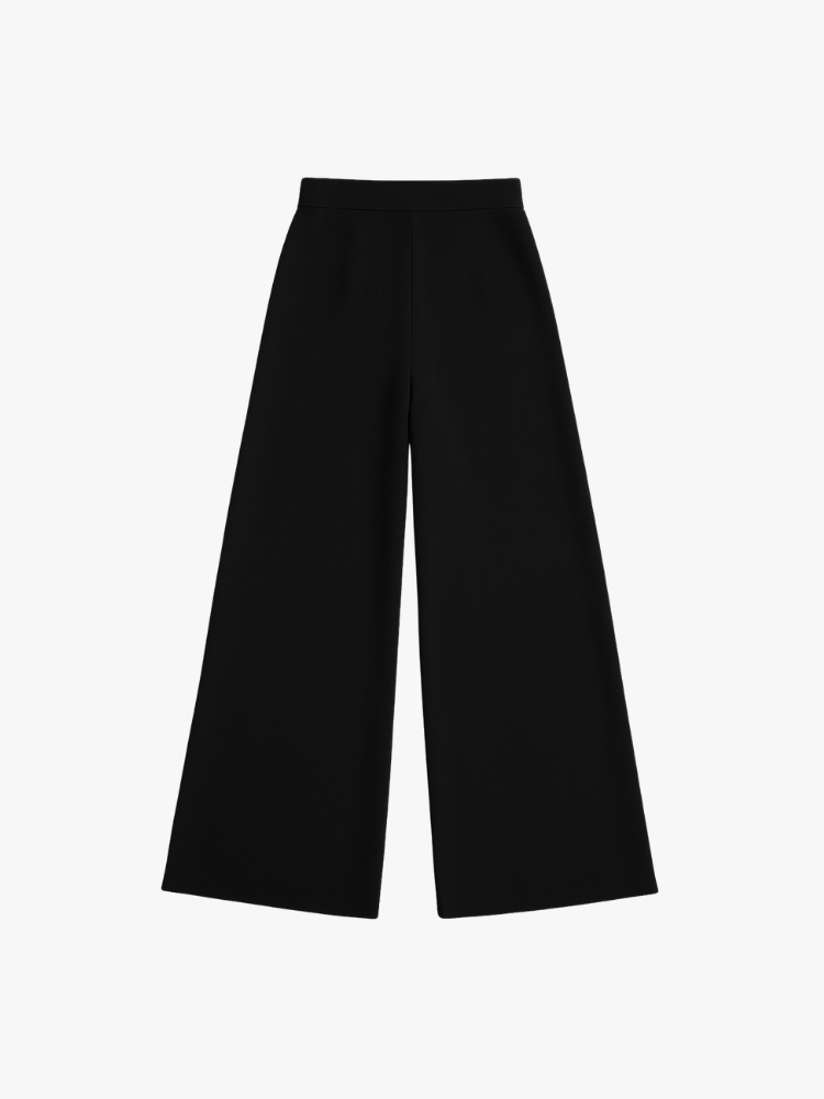 PLAIN HIGH WAIST WIDE LEG TROUSERS - SOMIHAE