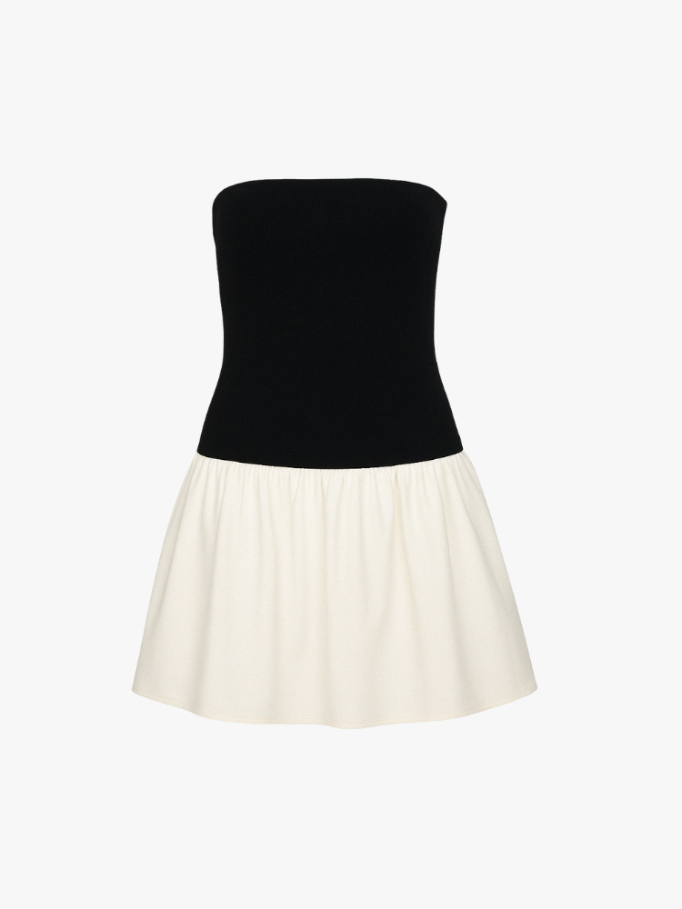 PATCHWORK BACKLESS MINI DRESS - SOMIHAE