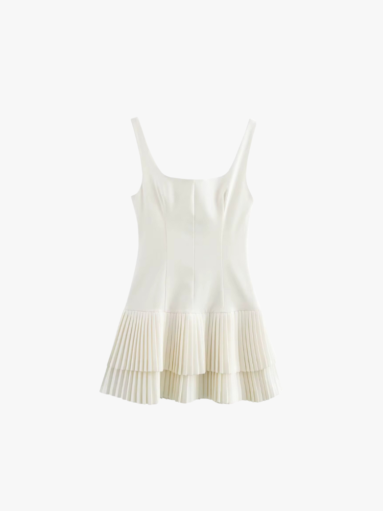 SQUARE COLLAR SLEEVELESS MINI DRESS - SOMIHAE
